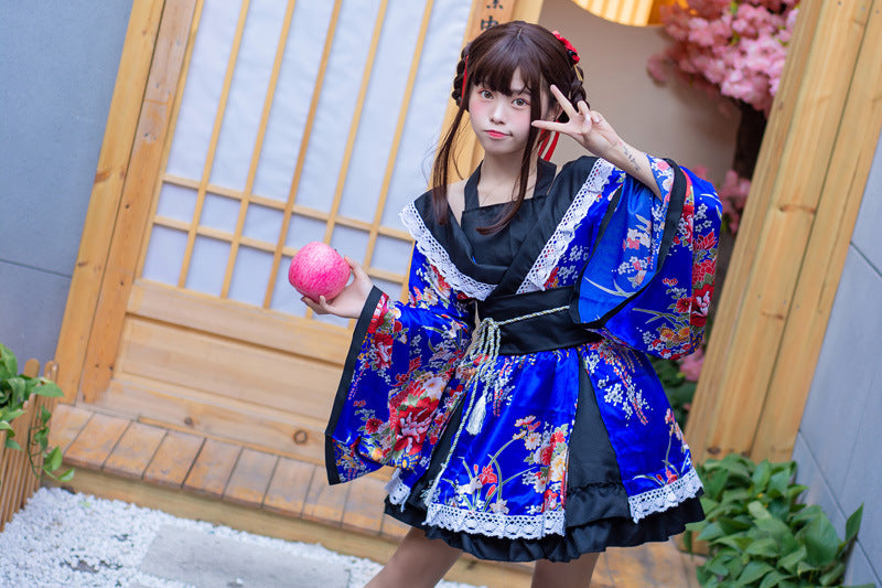 Bliss Pure Land Kimono Set Ethereal Anime Maiko Cosplay Elegance