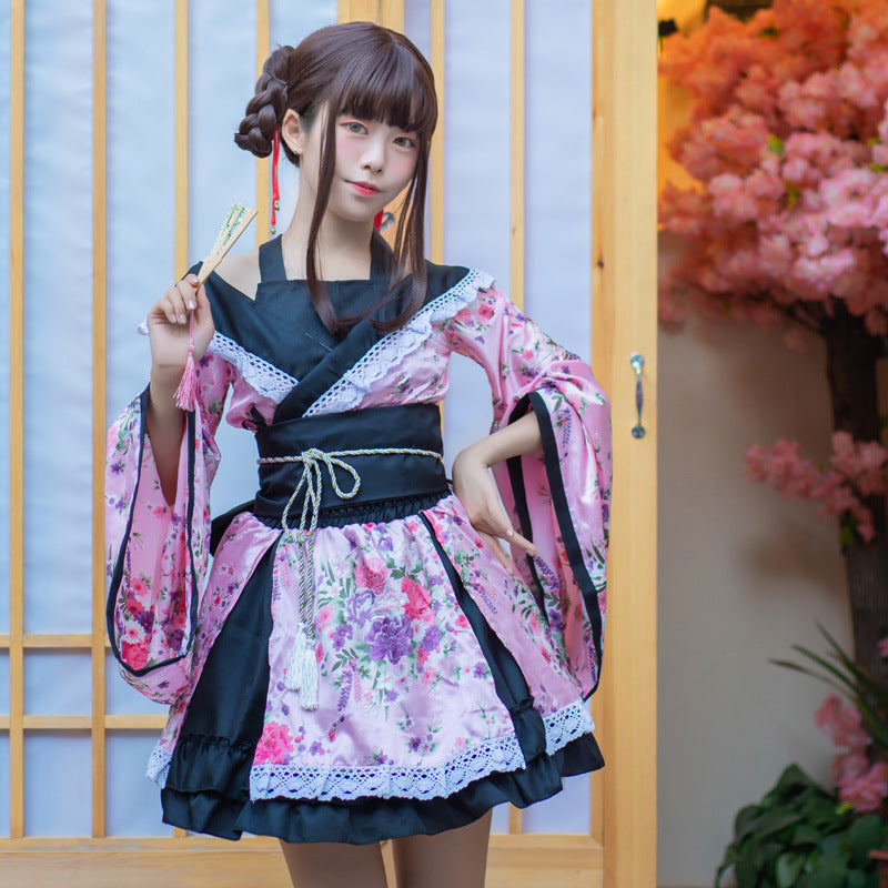 Bliss Pure Land Kimono Set Ethereal Anime Maiko Cosplay Elegance