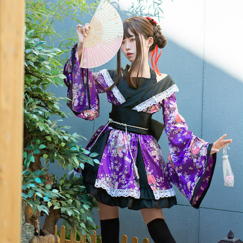 Bliss Pure Land Kimono Set Ethereal Anime Maiko Cosplay Elegance