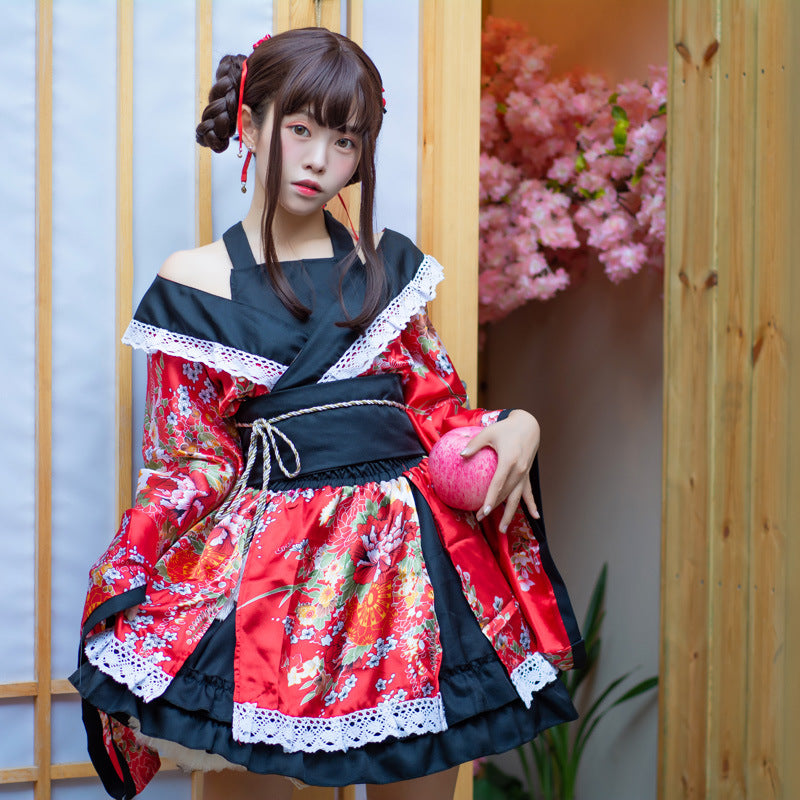 Bliss Pure Land Kimono Set Ethereal Anime Maiko Cosplay Elegance