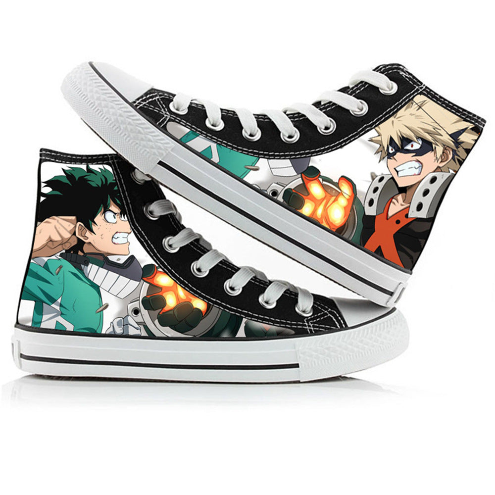 My Hero Academia High-Top Canvas Shoes Anime Graffiti Style for Men, Women & Couples