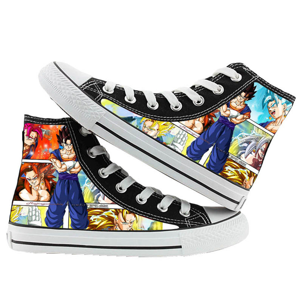 Dragon Ball Black High-Top Canvas Shoes Anime Autumn Sneakers for Fans & Casual Streetwear