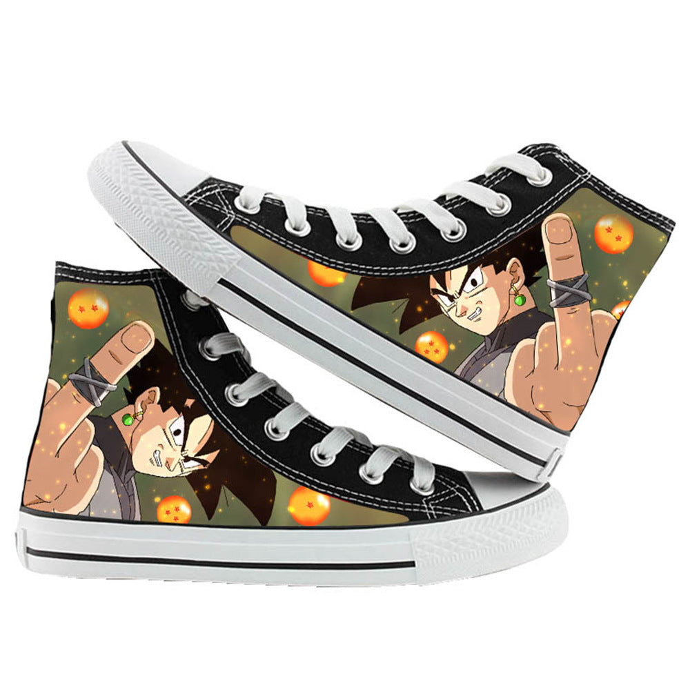 Dragon Ball Black High-Top Canvas Shoes Anime Autumn Sneakers for Fans & Casual Streetwear