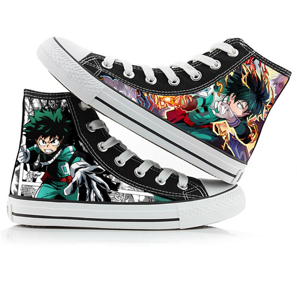 My Hero Academia High-Top Canvas Shoes Anime Graffiti Style for Men, Women & Couples