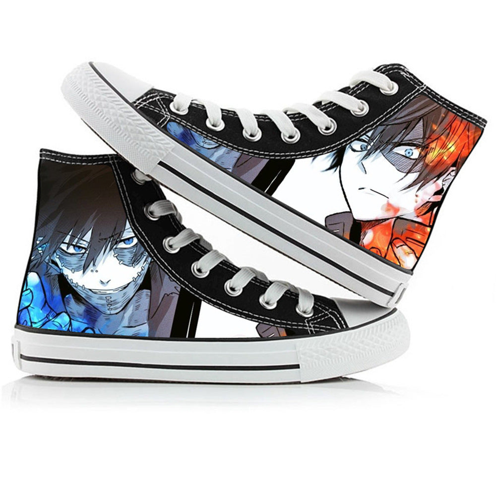 My Hero Academia High-Top Canvas Shoes Anime Graffiti Style for Men, Women & Couples