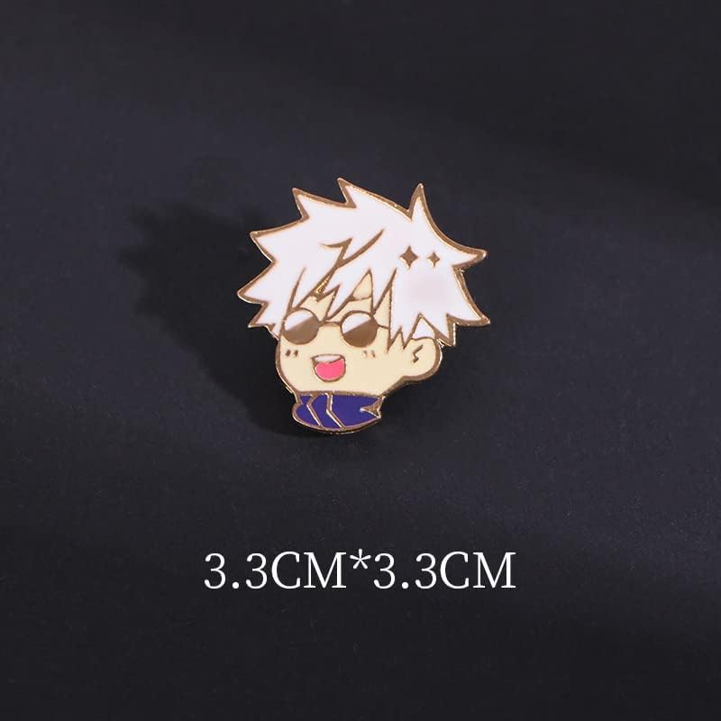 Anime JJK Pins 8PC - Anime Satoru Yuji Megumi Nanami Kento Geto Suguru Cosplay Figure Merch Pins for Backpacks