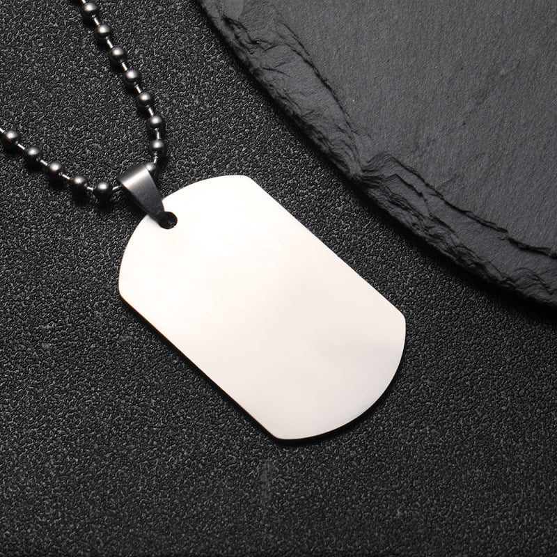 Stainless steel tag necklace to my love alphabet military pendant necklace