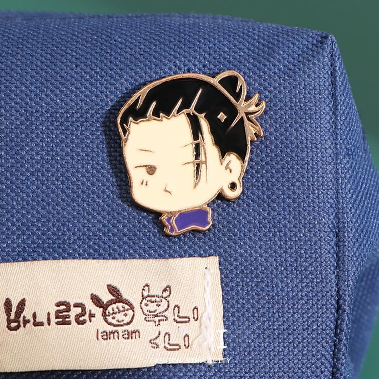 Anime JJK Pins 8PC - Anime Satoru Yuji Megumi Nanami Kento Geto Suguru Cosplay Figure Merch Pins for Backpacks