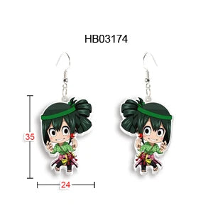 Me And My Hero Academia Anime Epoxy Stud Earrings Handcraft