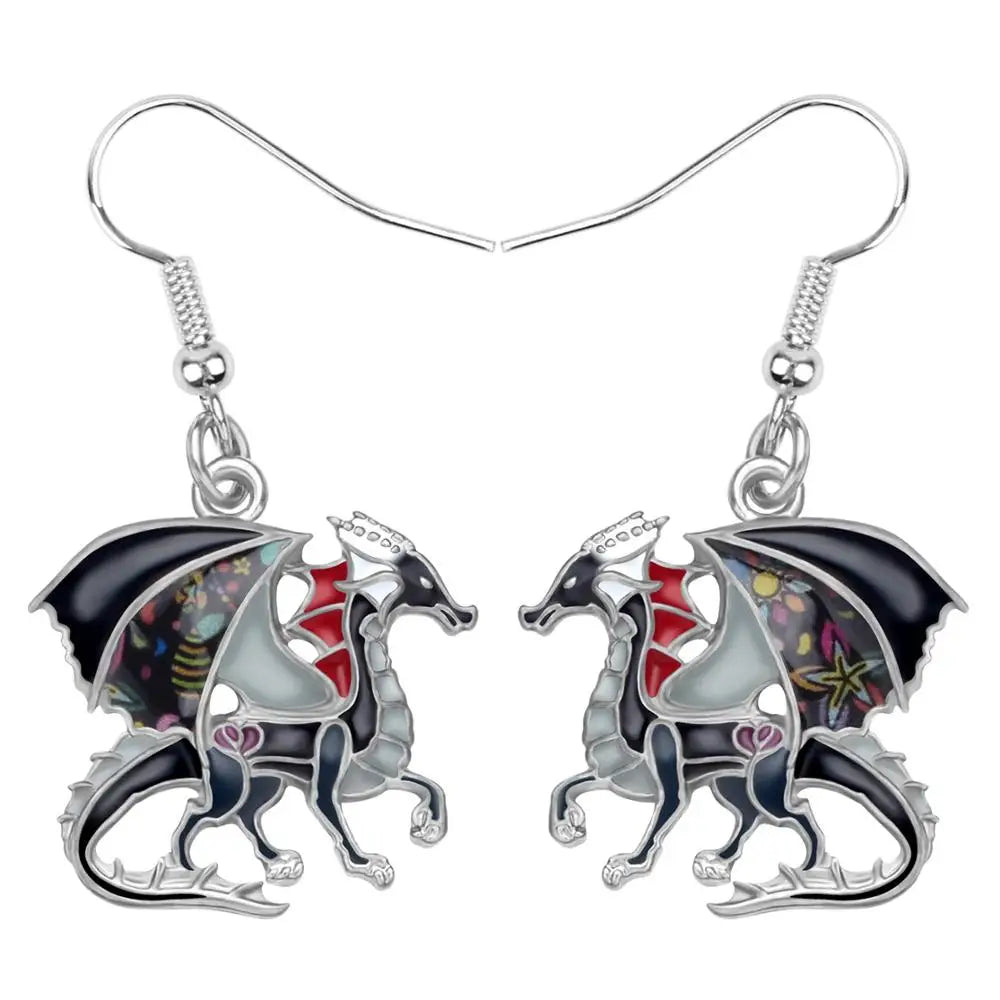 Anime Floral Dragon Dinosaur Earring