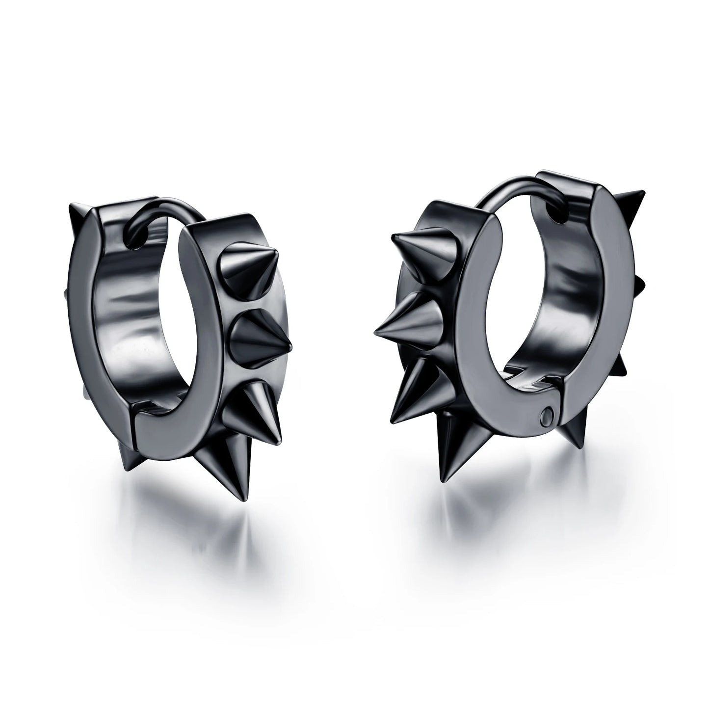 Unisex Black Punk Stainless Surgical Steel Stud Earrings