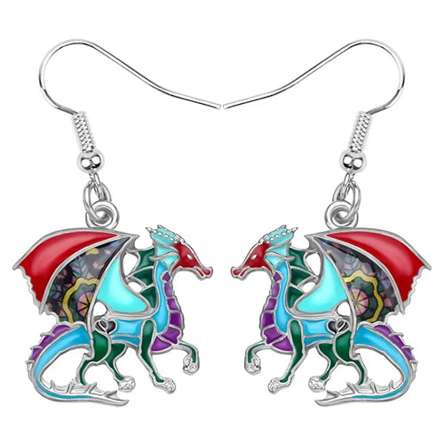 Anime Floral Dragon Dinosaur Earring