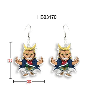 Me And My Hero Academia Anime Epoxy Stud Earrings Handcraft