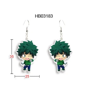 Me And My Hero Academia Anime Epoxy Stud Earrings Handcraft