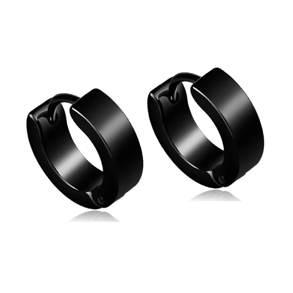 Unisex Black Punk Stainless Surgical Steel Stud Earrings