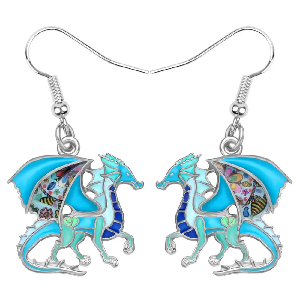 Anime Floral Dragon Dinosaur Earring