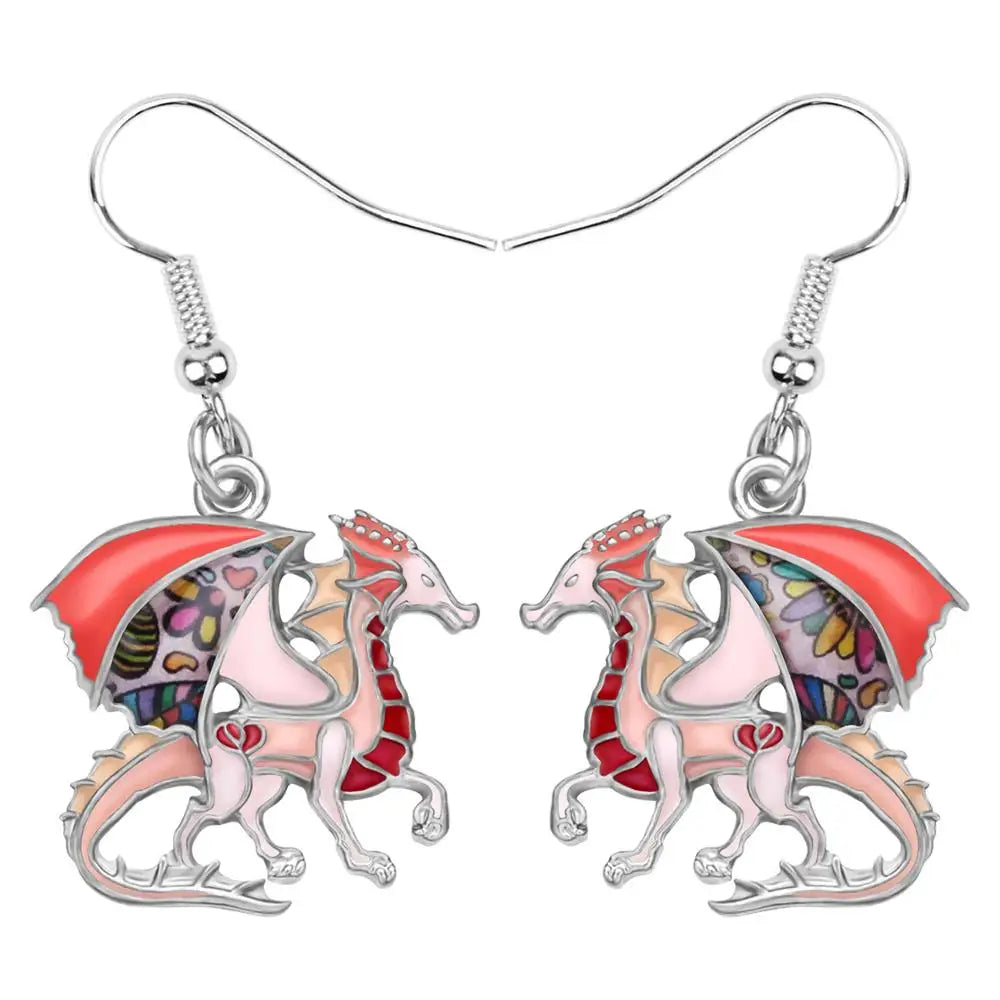 Anime Floral Dragon Dinosaur Earring