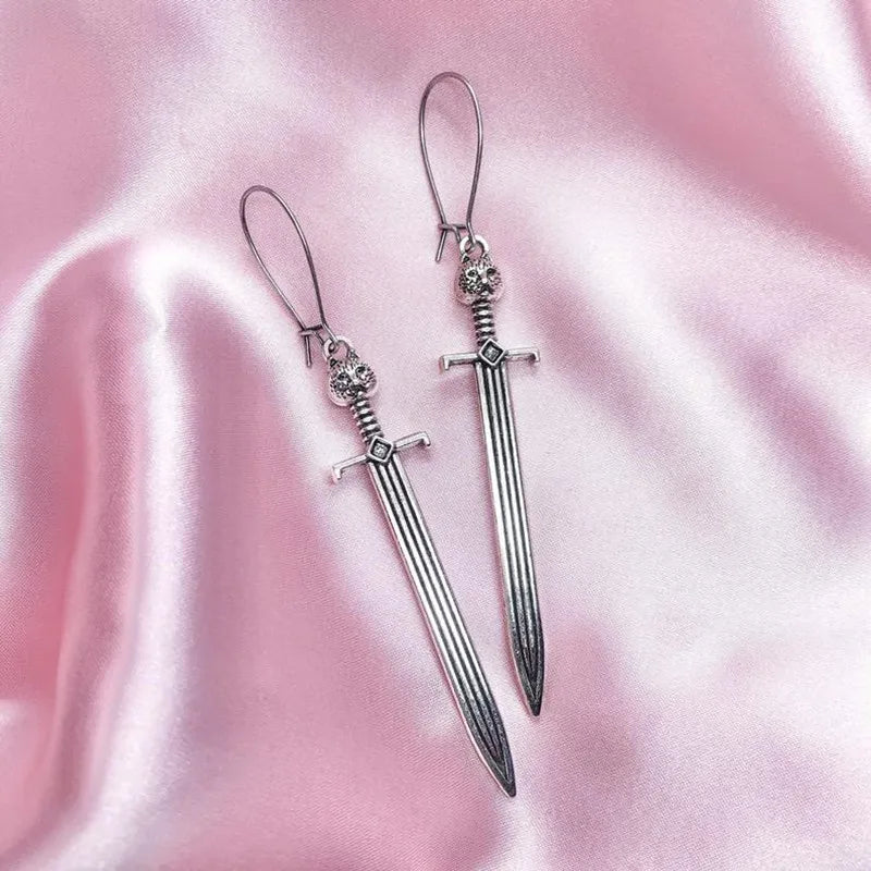 Sword with Bood Drop Earrings