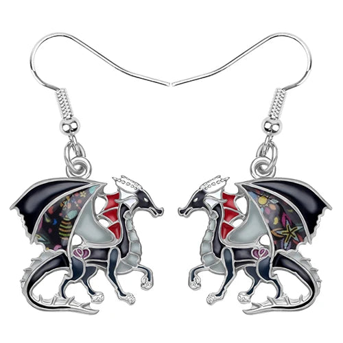Anime Floral Dragon Dinosaur Earring