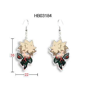 Me And My Hero Academia Anime Epoxy Stud Earrings Handcraft