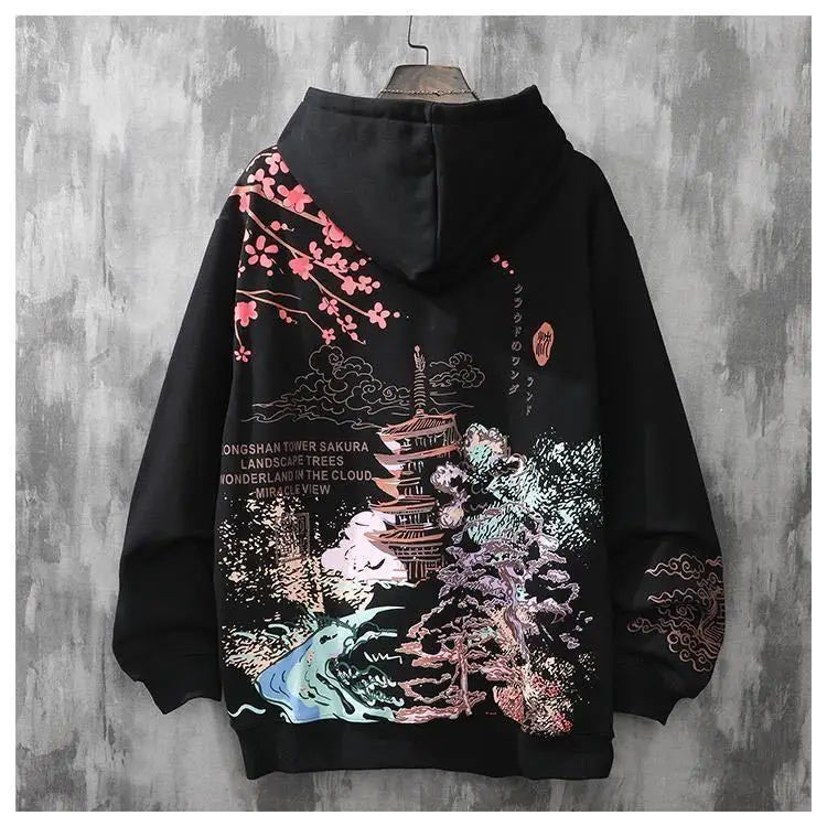 Men's anime hip-hop japanese streetwear Sweatshirt hoodies