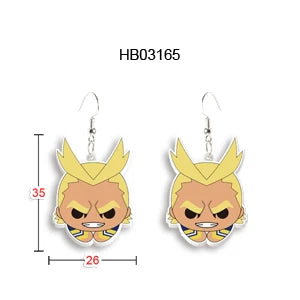 Me And My Hero Academia Anime Epoxy Stud Earrings Handcraft