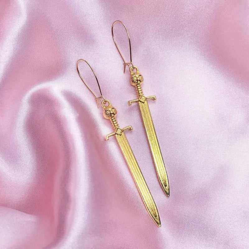 Sword with Bood Drop Earrings