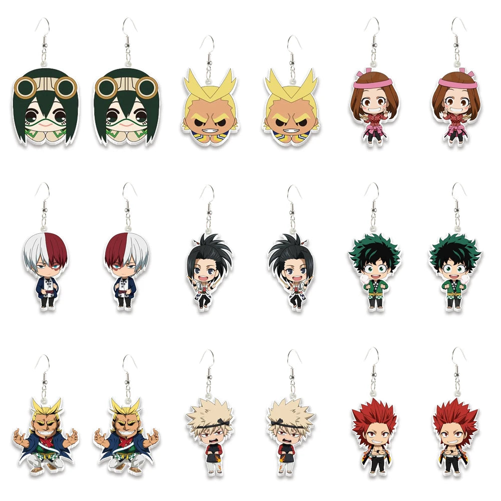 Me And My Hero Academia Anime Epoxy Stud Earrings Handcraft
