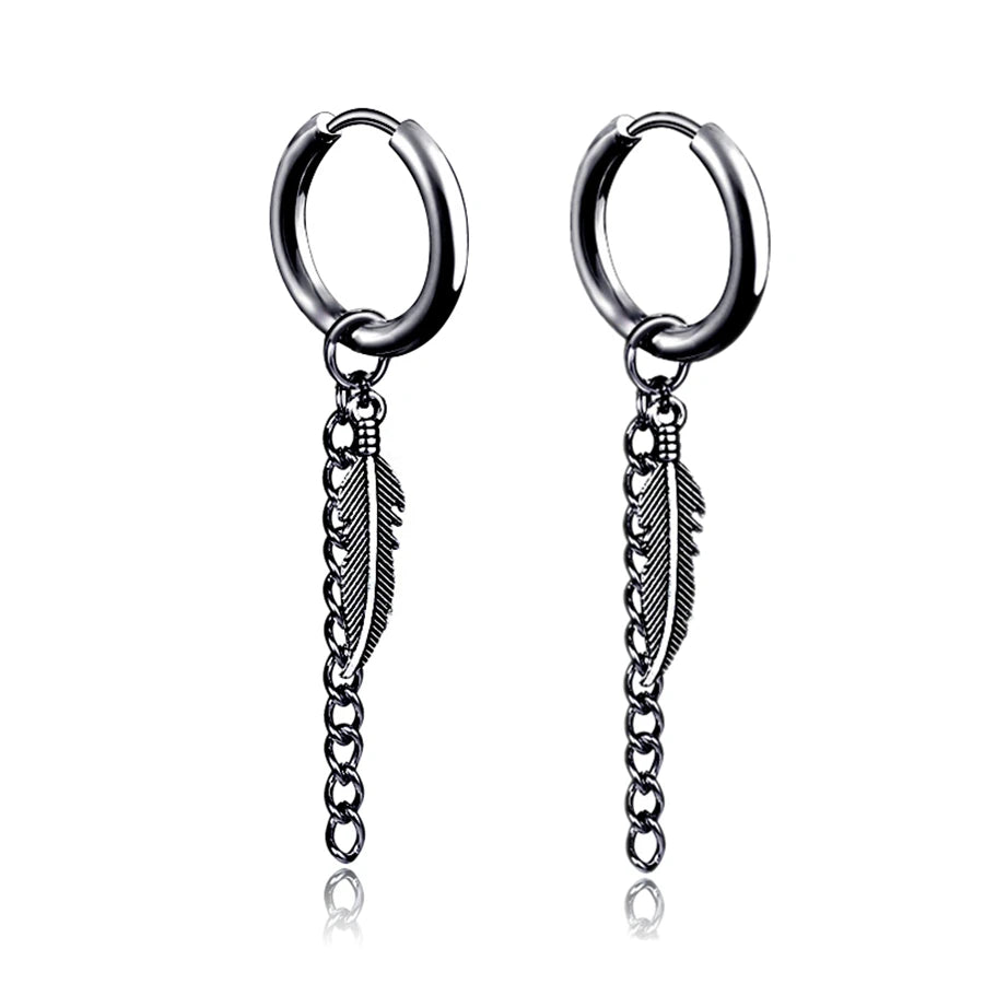 Unisex Black Punk Stainless Surgical Steel Stud Earrings