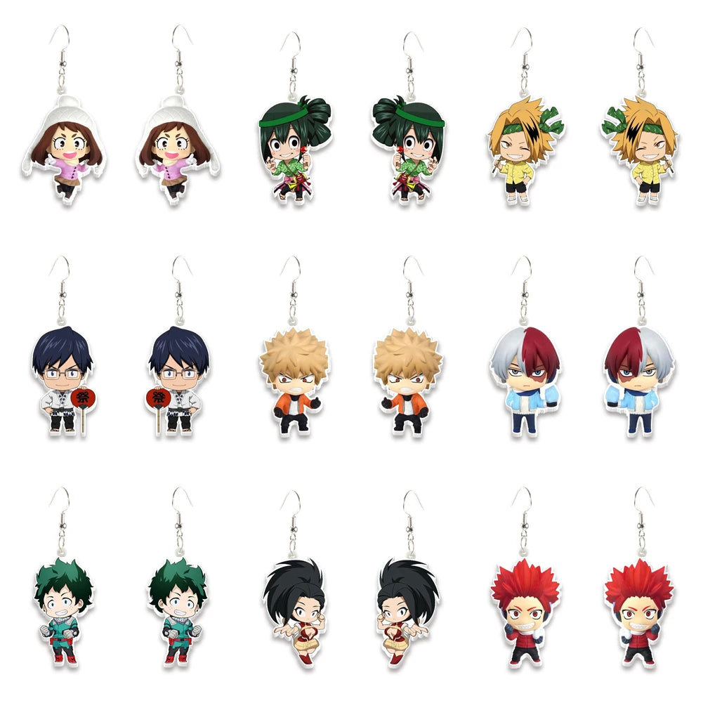 Me And My Hero Academia Anime Epoxy Stud Earrings Handcraft