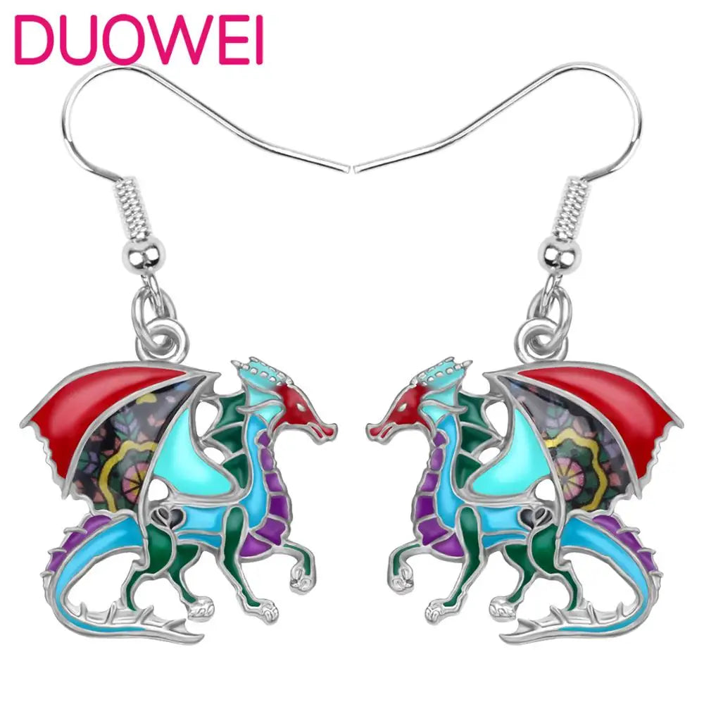 Anime Floral Dragon Dinosaur Earring