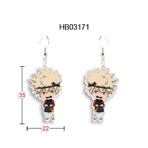Me And My Hero Academia Anime Epoxy Stud Earrings Handcraft