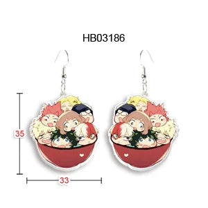 Me And My Hero Academia Anime Epoxy Stud Earrings Handcraft