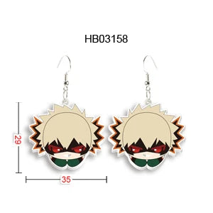 Me And My Hero Academia Anime Epoxy Stud Earrings Handcraft