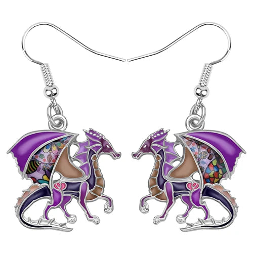 Anime Floral Dragon Dinosaur Earring