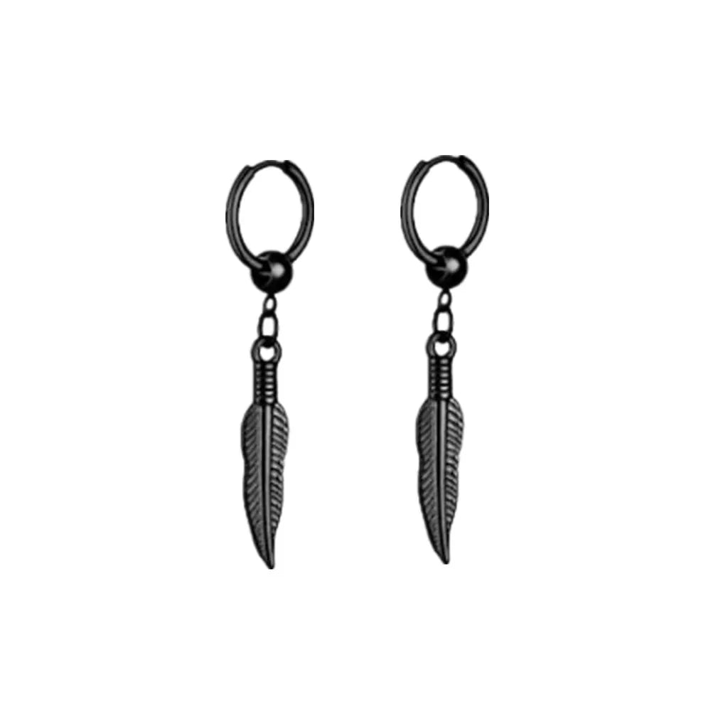 Unisex Black Punk Stainless Surgical Steel Stud Earrings