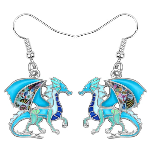 Anime Floral Dragon Dinosaur Earring