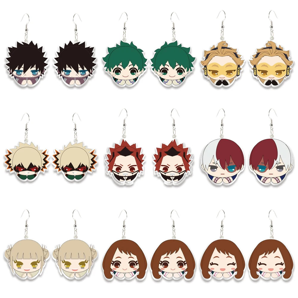 Me And My Hero Academia Anime Epoxy Stud Earrings Handcraft
