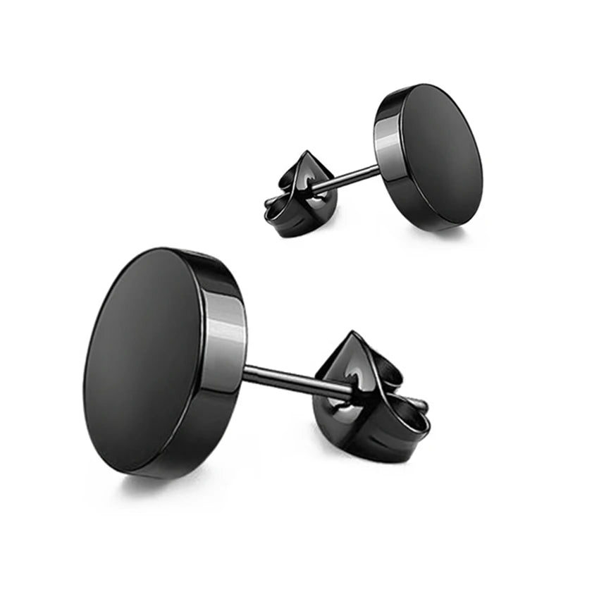 Unisex Black Punk Stainless Surgical Steel Stud Earrings