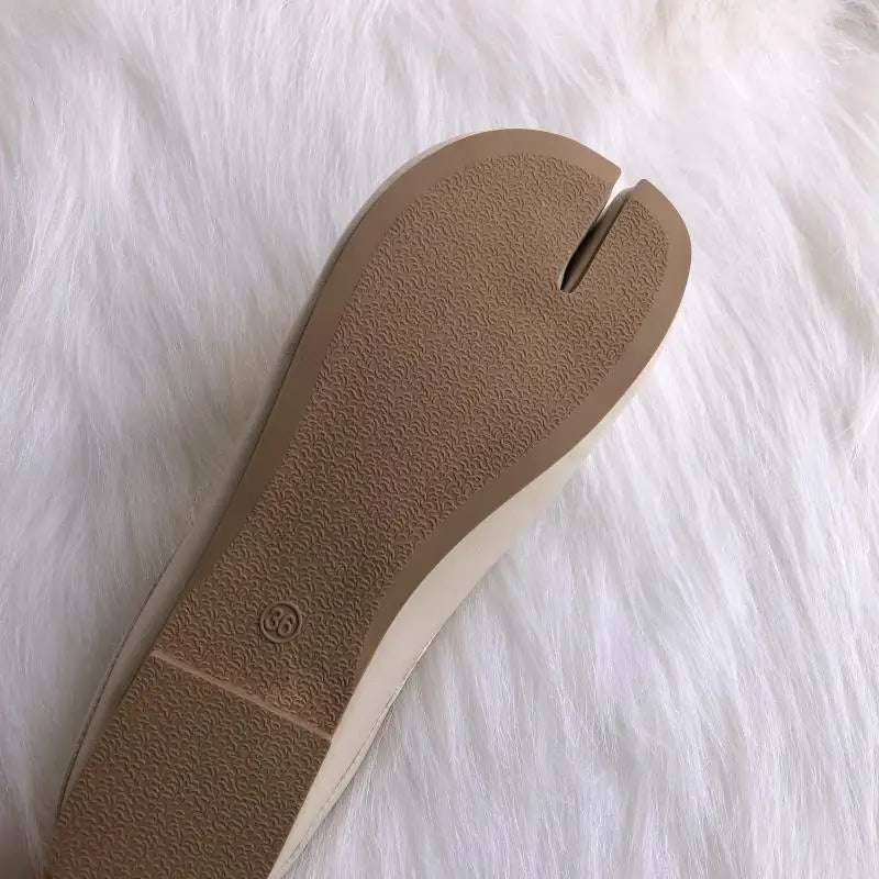 Ninja Girl Split-Toe Flats – Microfiber Leather Stealth Mode Comfort