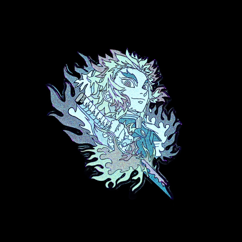 Kyojuro Rengoku Killing Flame Metal Brooch Demon Slayer Badge by FooLii Fu