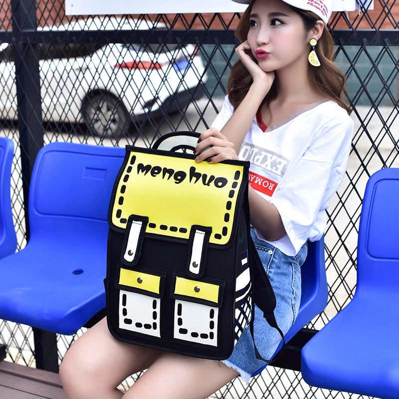 Ulzzang Street Style Spoof Backpack Creative & Cool Korean-Inspired School Bag