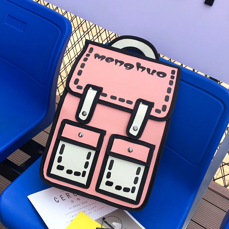Ulzzang Street Style Spoof Backpack Creative & Cool Korean-Inspired School Bag
