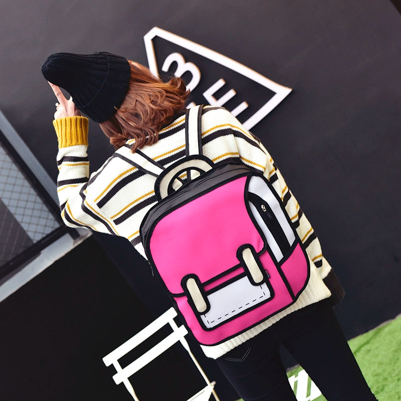 Ulzzang Street Style Spoof Backpack Creative & Cool Korean-Inspired School Bag