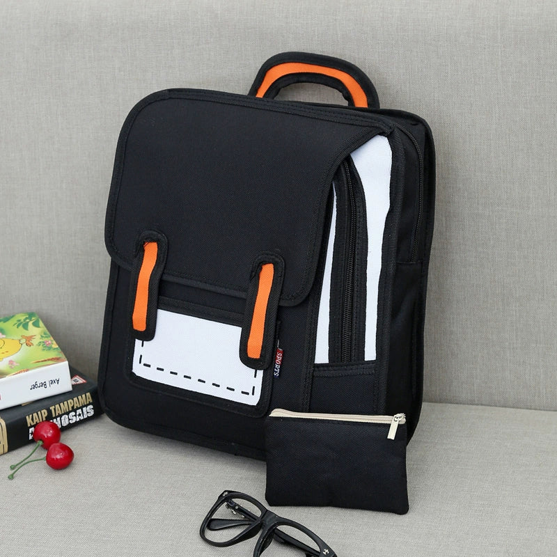 Ulzzang Street Style Spoof Backpack Creative & Cool Korean-Inspired School Bag