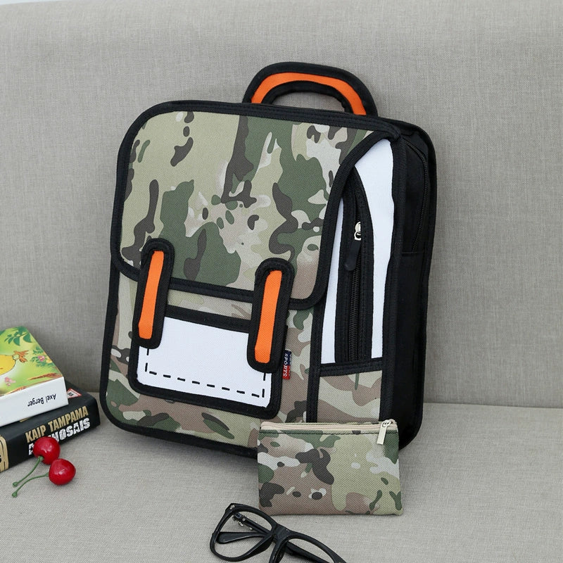 Ulzzang Street Style Spoof Backpack Creative & Cool Korean-Inspired School Bag