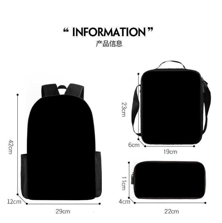 17" Cartoon Hero Digital-Print Student Backpack Anime Style School Bag for Kids