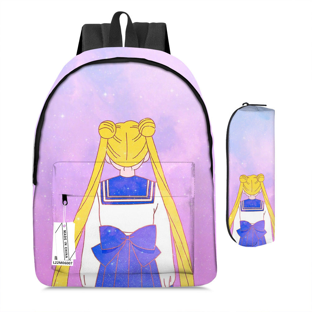 Sailor Moon Magic School Bag Set Full Print Backpack & Pen Case (2-Piece Set)