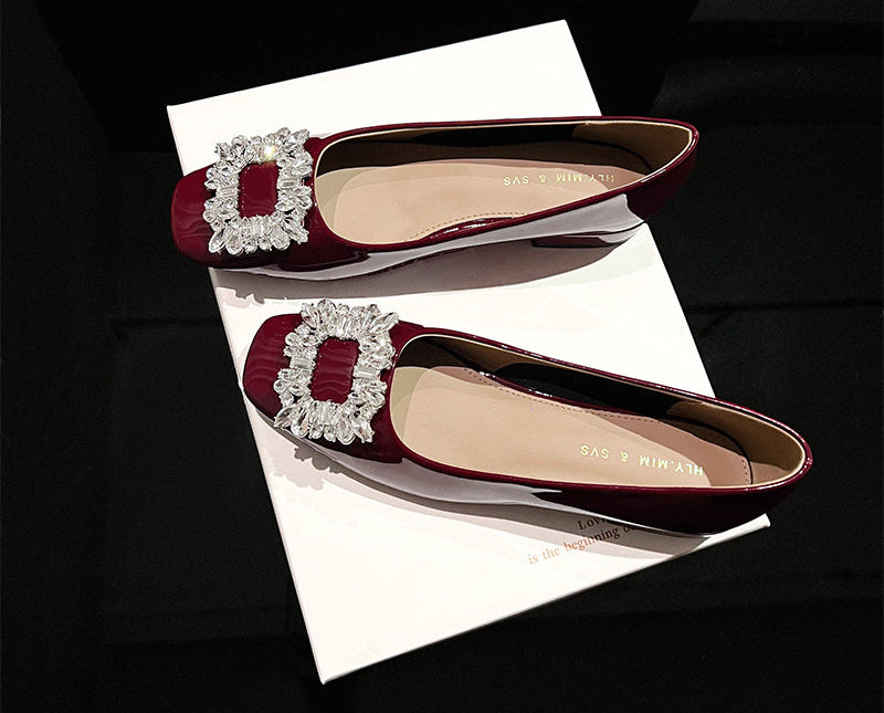 French Style Goatskin Wanwan Shoes – Low-Cut Elegance with a Soft Heel