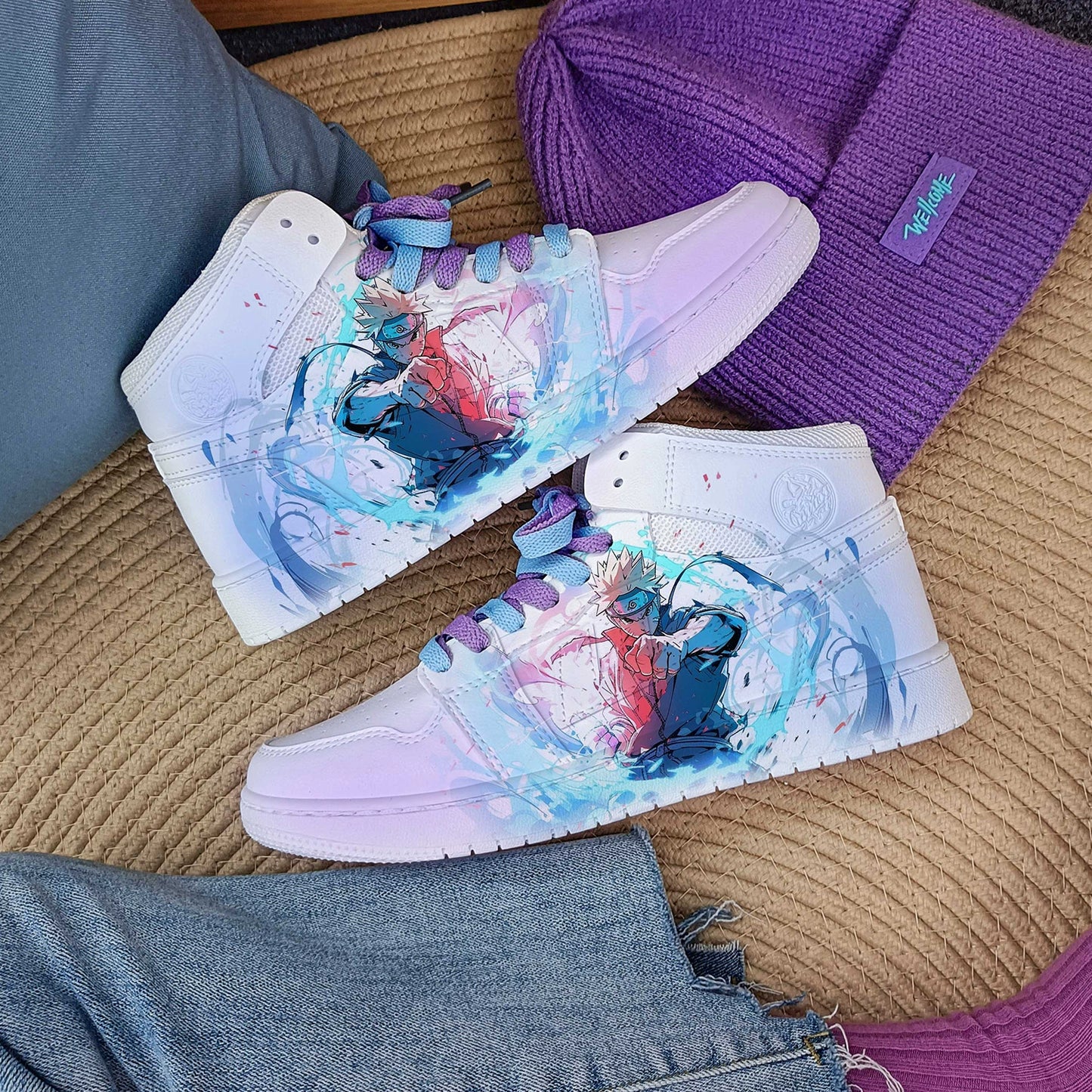 Naruto x Sakura Couple Sneakers Pull-Back Style Casual Anime Shoes